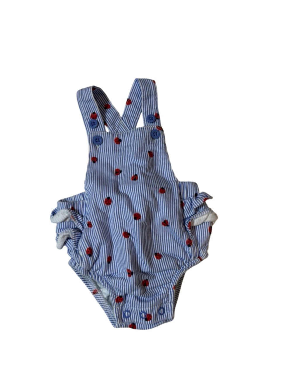 Carter’s Ladybug Seersucker Bubble Romper 3M Baby Girl Summer Outfit